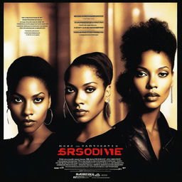 Create a suspense drama movie poster set in 1996, featuring Alicia Keys, Nicole Ari Walker, and Angela Bassett