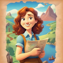 A Pixar-inspired style movie poster featuring a woman with curly light brown hair