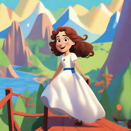 A Pixar-inspired style movie poster featuring a woman with curly, medium brown hair