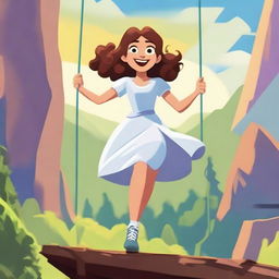 A Pixar-inspired style movie poster featuring a woman with curly, medium brown hair