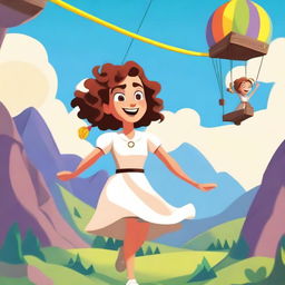 A Pixar-inspired style movie poster featuring a woman with curly, medium brown hair