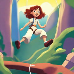 A Pixar-inspired style movie poster featuring a woman with curly, medium brown hair