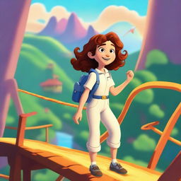 A Pixar-inspired style movie poster featuring a woman with curly, medium brown hair