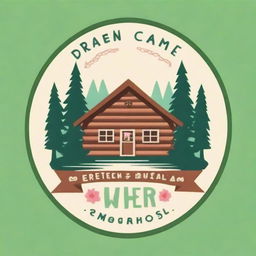 A Pixar-inspired logo for a summer camp wedding