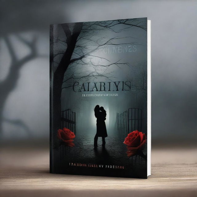 Create a book cover for a dark romance novel titled 'Colbie's Captivity' that involves themes of kidnapping and romance, without using images of people, doors, or houses