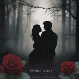 Create a book cover for a dark romance novel that involves themes of kidnapping and romance, without using images of people, doors, or houses