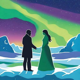 The poster captures the ethereal beauty of the Arctic landscape under the enchanting glow of the aurora borealis