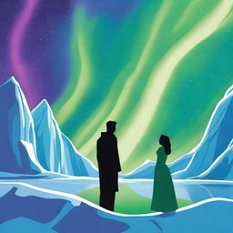 The poster captures the ethereal beauty of the Arctic landscape under the enchanting glow of the aurora borealis