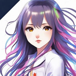 Create a detailed image of Ai Hoshino, a character with long, flowing hair and vibrant, expressive eyes