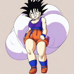 Create an image of Boo, the character from Dragon Ball, in a sexy and alluring pose