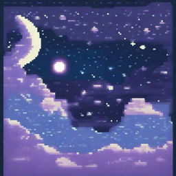 A pixel art depiction of a night sky designed as a banner for a YouTube channel