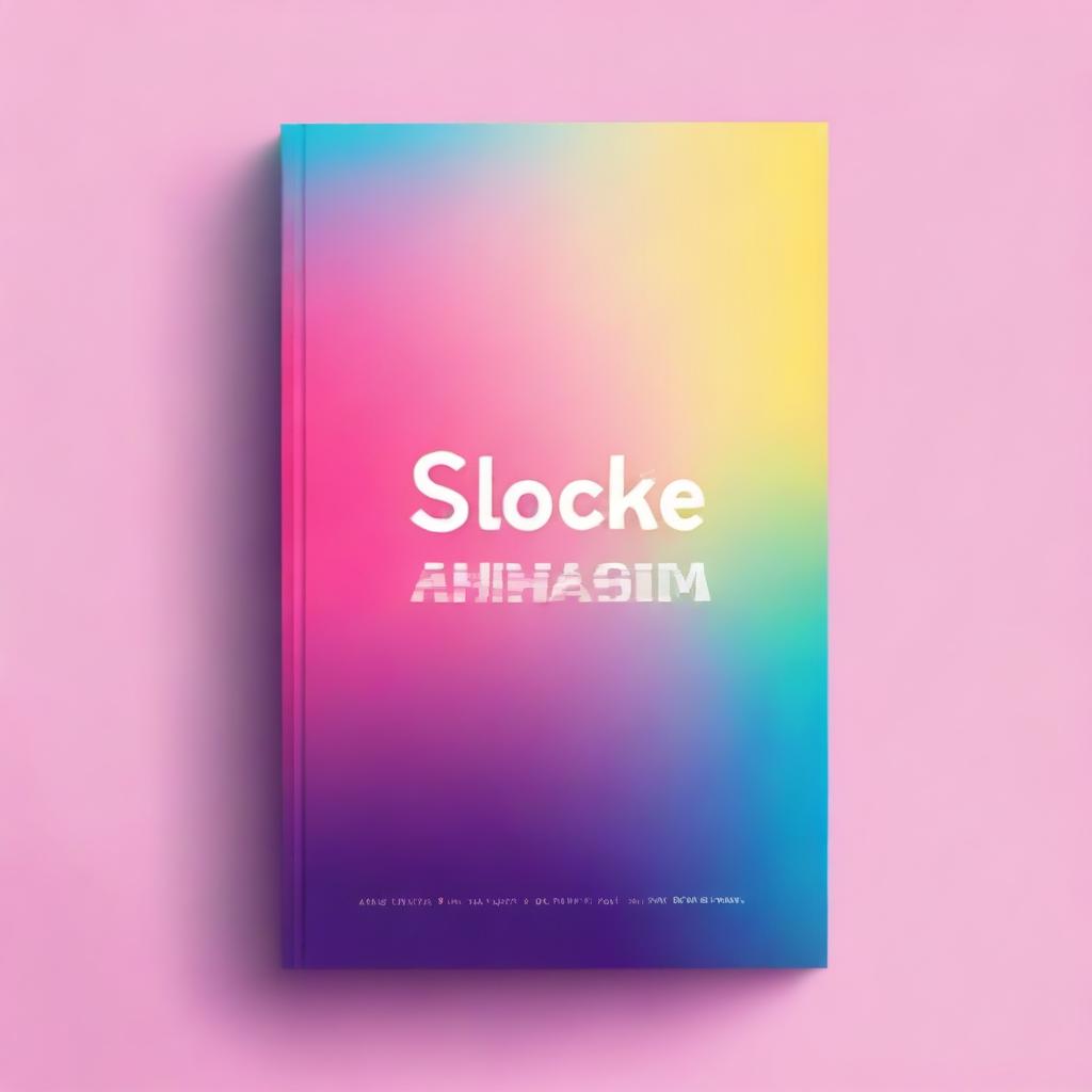 Create a book cover featuring a beautiful gradient of colors