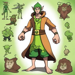 Create an image of a Kalashtar druid that resembles Ben10