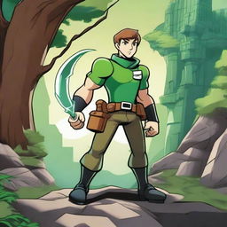 Create an epic image of Ben10 in a Dungeons and Dragons setting