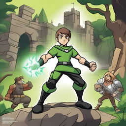 Create an epic image of Ben10 in a Dungeons and Dragons setting