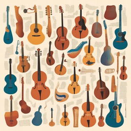 A book cover featuring a variety of musical instruments