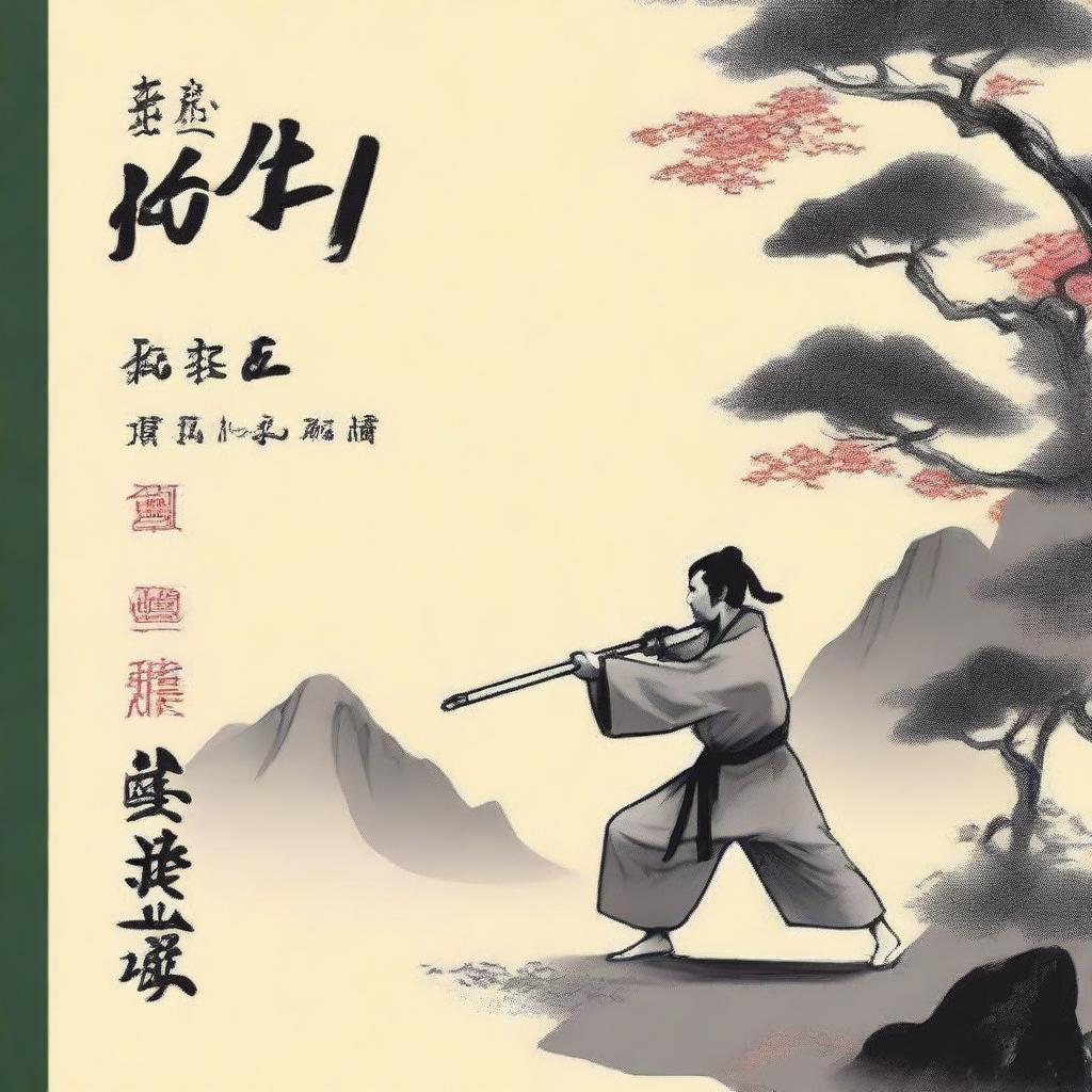 A book cover for 'Zen and Warfare: Integrating Bagua Staff - Bagua Gun in Advanced Meditative Combat' by Junlei Xingru Li