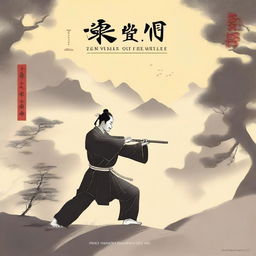 A book cover for 'Zen and Warfare: Integrating Bagua Staff - Bagua Gun in Advanced Meditative Combat' by Junlei Xingru Li