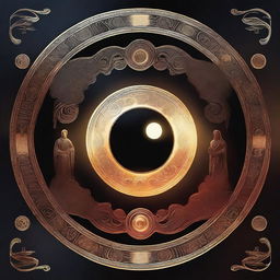 Generate a sacred book cover style image of a mystical world where heroes with various powers engage in an epic battle between celestial Yin and Yang energies