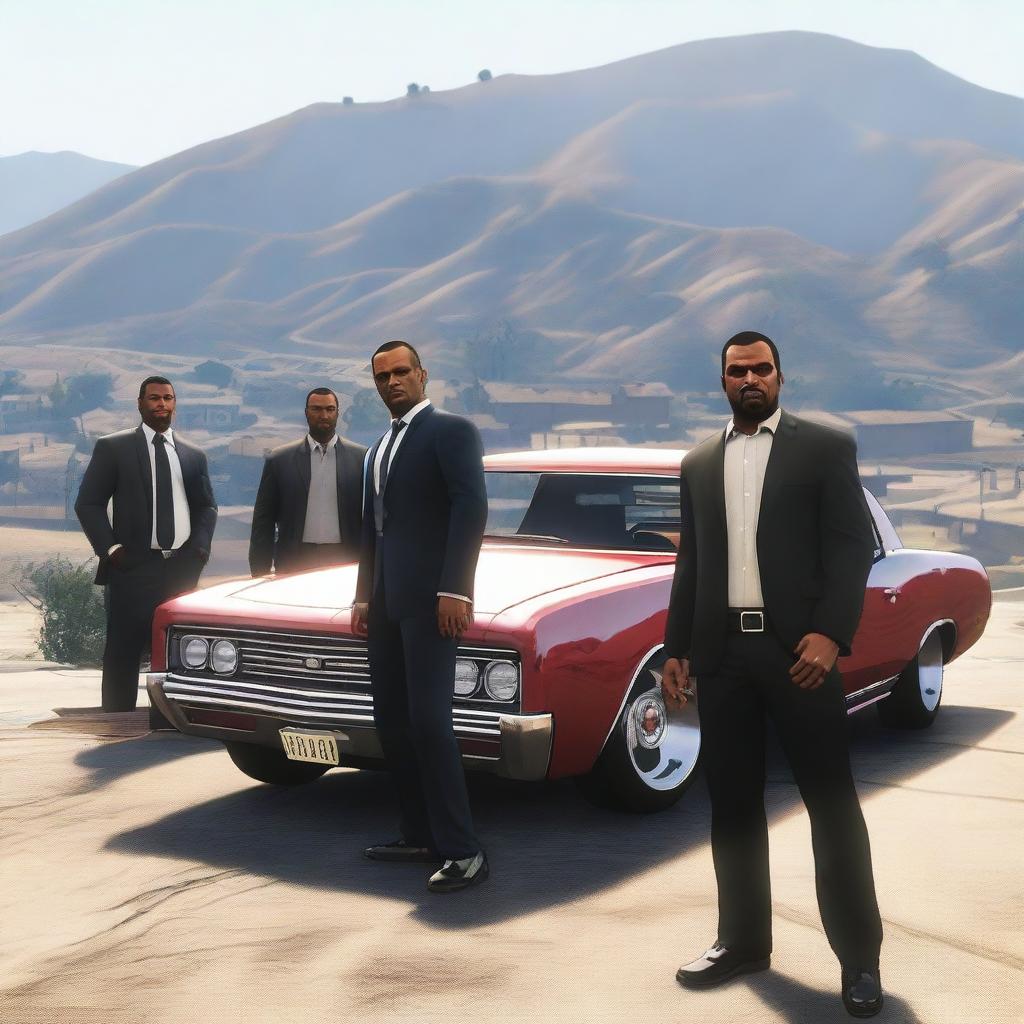 A scene from GTA5 Online featuring Shay Jackson and his wife Lay in Chamberlin Hills