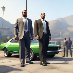 A scene from GTA5 Online featuring Shay Jackson and his wife Lay in Chamberlin Hills