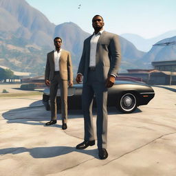 A scene from GTA5 Online featuring Shay Jackson and his wife Lay in Chamberlin Hills