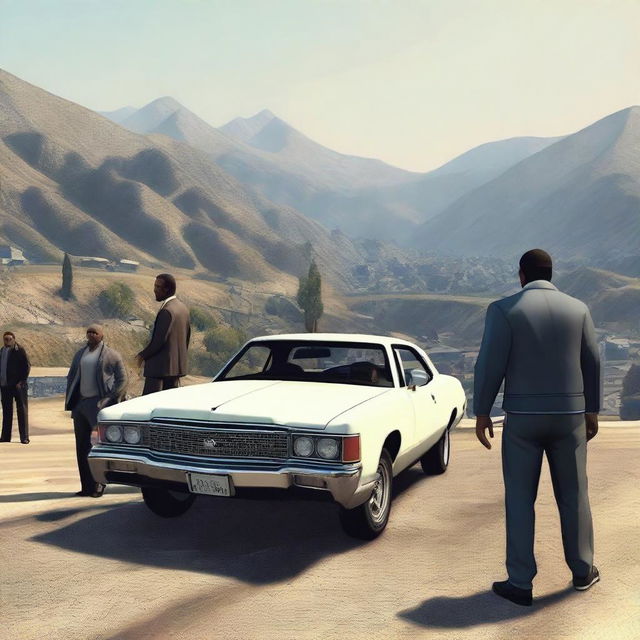 A scene from GTA5 Online featuring Shay Jackson and his wife Lay in Chamberlin Hills