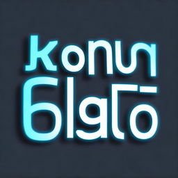 A digital image featuring light blue fluorescent letters glowing brightly against a blurred dark gray background