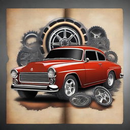 Create an image of a 'Biblia automotiva' which translates to 'Automotive Bible