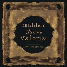 Create a book cover titled 'Mulher que se valoriza' with a black background and antique golden letters