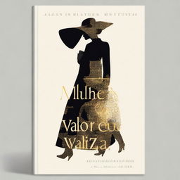 A book cover titled 'Mulher que se valoriza' with black background and gold letters