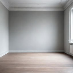 Create an image of an empty room with a gray faded background