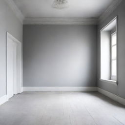 Create an image of an empty room with a gray faded background