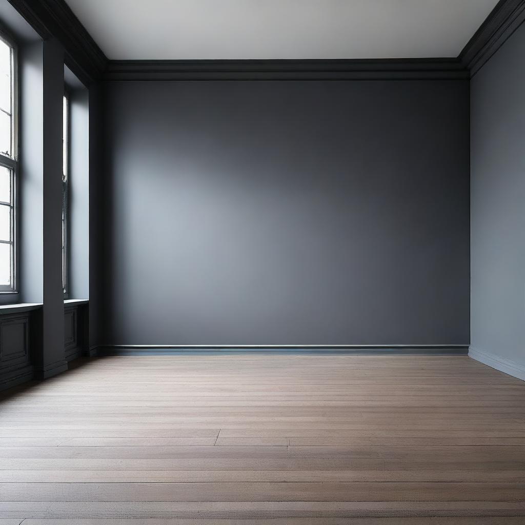 Create an image of an empty room with a dark gray faded background