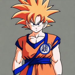 Create an image of a female version of Goku from Dragonball