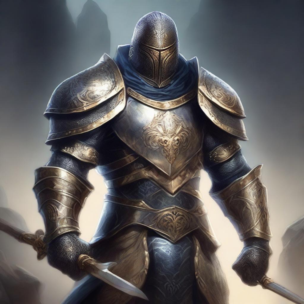 Create a detailed portrait of a serpentine, humanoid Paladin