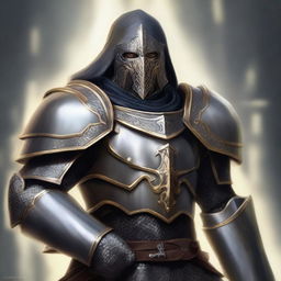 Create a detailed portrait of a serpentine, humanoid Paladin