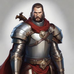 Create a detailed portrait of a serpentine, humanoid Paladin