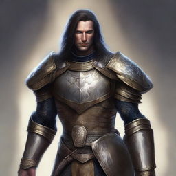 Create a detailed portrait of a serpentine, humanoid Paladin