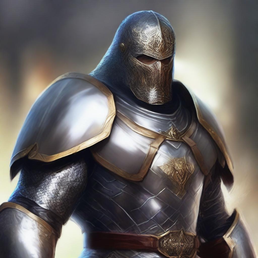 Create a detailed portrait of a serpentine, humanoid Paladin