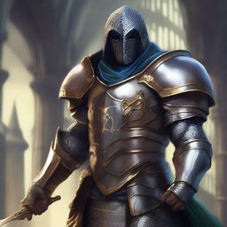 Create a detailed portrait of a serpentine, humanoid Paladin