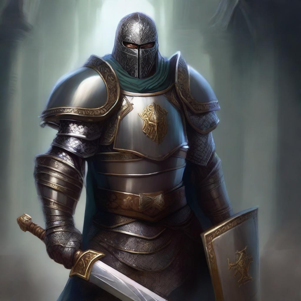 Create a detailed portrait of a serpentine Paladin