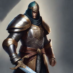 Create a detailed portrait of a serpentine Paladin