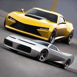 Create a custom hypercar that is a fusion of a 1939 Chevy coupe and the aesthetics of a Camaro