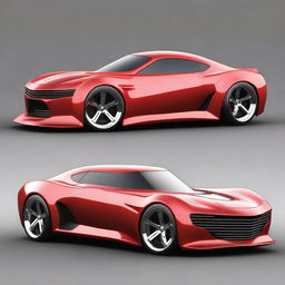 Create a custom hypercar featuring elements of a 1939 Chevy Coupe and the likeness of a Camaro