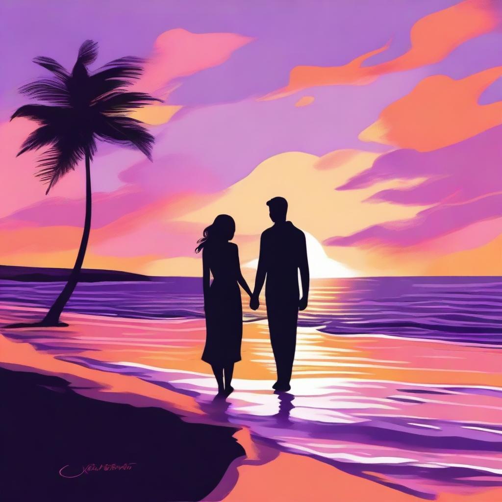 A beautiful and romantic illustration of a couple in love