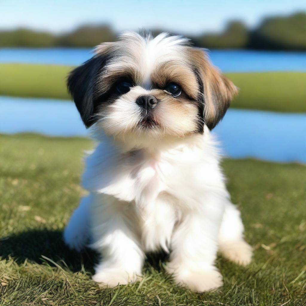 Fluffy shih tzu shops puppy