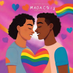 A heartwarming and inclusive illustration for an ebook cover featuring LGBTQ love