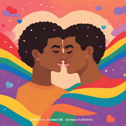 A heartwarming and inclusive illustration for an ebook cover featuring LGBTQ love