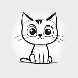 An illustrated step-by-step tutorial on how to draw a simple cartoon cat